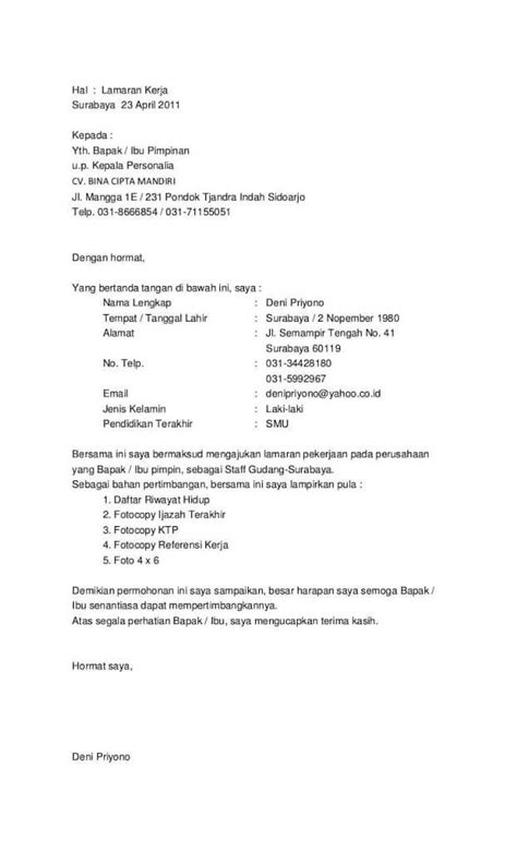 Contoh Surat Lamaran Kerja Kasir Rumah Sakit Delinewstv