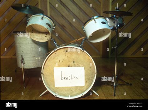 The Beatles original drum kit Stock Photo - Alamy