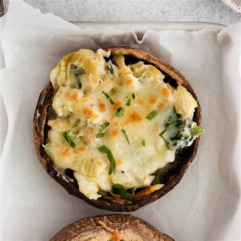 Spinach Artichoke Stuffed Mushrooms The Cheese Knees