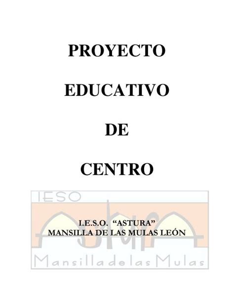 Proyecto Educativo De Centro PEC