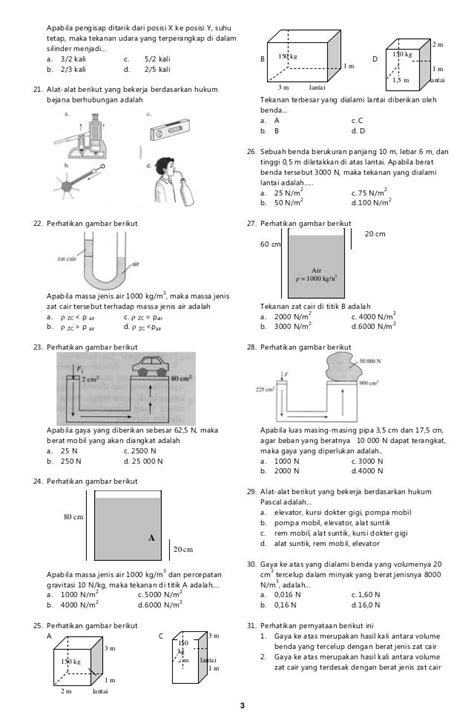 Contoh Latihan Soal Fisika Tentang Tekanan Kelas 8