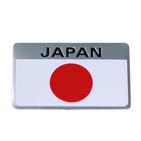 Mizh Aluminium Alloy Japanese National Flag Logo Emblem Stickers Badge