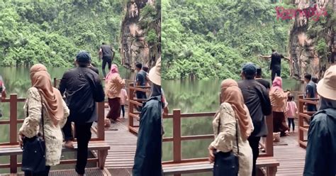 Gara Gara Gimik Terjun Seorang Lelaki Tasik Cermin Ditutup Buat