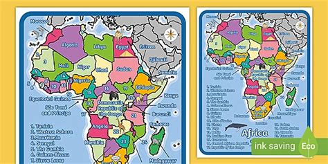 Physical Map Of Africa For Kids