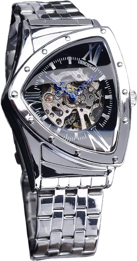 FORSINING Reloj mecánico automático Skeleton para hombre triangular