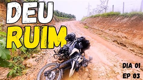 DEU RUIM PRIMEIRA QUEDA NA VIAGEM DE MOTO PELO CAMINHO DA FÉ A XTZ