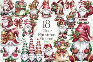 Glitter Festive Christmas Gnome Clipart Graphic By Janecreative