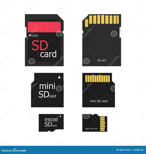 Sd Card Mini Sd Card Micro Sd Card Stock Illustration Illustration