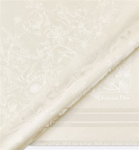 Dior Astral Flowers 140 Square Scarf Ivory Silk Jacquard | DIOR