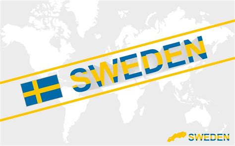 Premium Vector Sweden Map Flag And Text Illustration