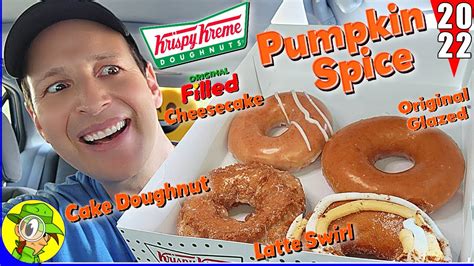 Krispy Kreme® 🍩 Pumpkin Spice Doughnuts 2022 Review 🎃🍂🍩 All 4 Flavors 🤯 Peep This Out 🕵️‍♂️