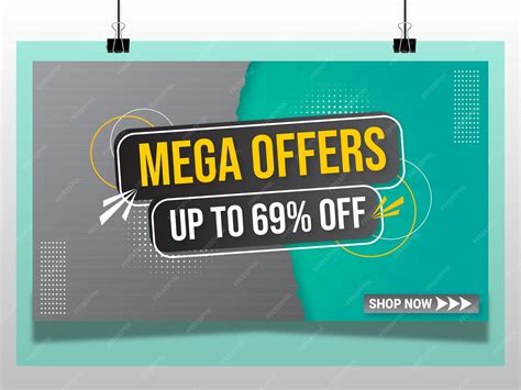 Premium Vector | Mega offers promotion banner paper template design