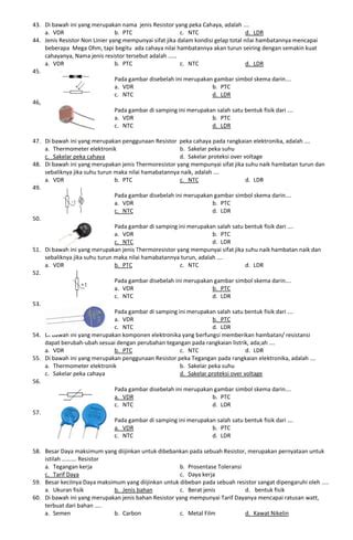 Soal Latihan Elektronika Dasar 1 PDF