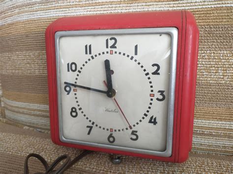 Vintage Red Westclox Clock Electric Westclox Dunbar Clock Vintage Wall