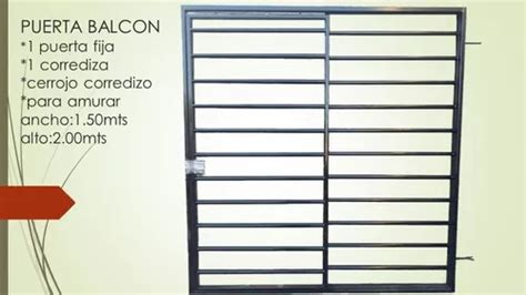 Puerta Reja Balcon Corrediza X Mercadolibre