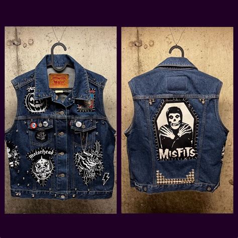 New Custom Misfitsiron Maidenmotorhead Studded Punk Battle Vest In