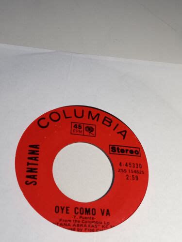 Santana Oye Como Va 45 Record 1971 Original Ebay