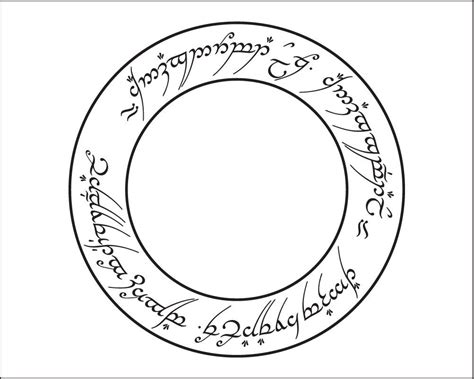 The Lord Of The Rings One Ring Script Arranged In A Circle Image File