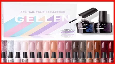 Gellen Gel Nail Polish Kit With Top And Base Coats 16 Colors Gel