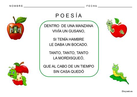 Tarea 76 Poesía gusano manzana EHOYWEB ES