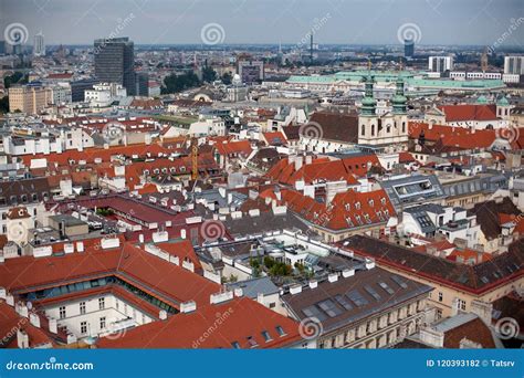 Oostenrijk Wenen Hoofdstadcityscape Mening Van De Zuidentoren Van St