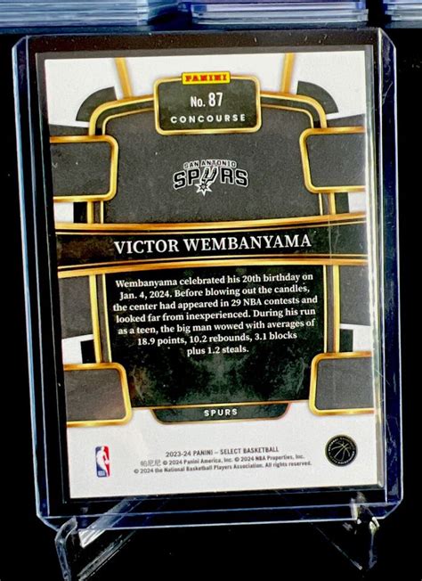 Victor Wembanyama 2023 24 Panini Select NBA Concourse Rookie 87 SPURS