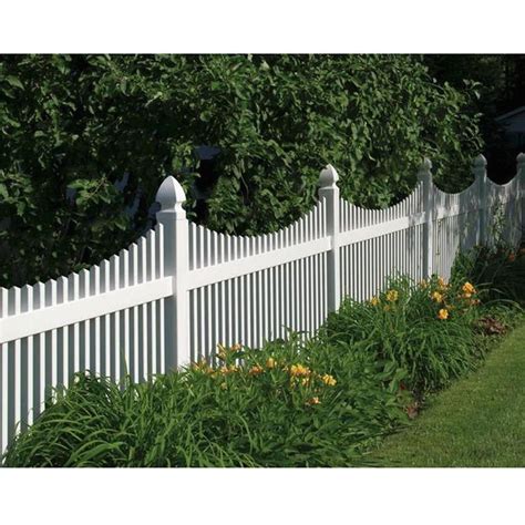 Veranda Yukon Scallop Ft H X Ft W White Vinyl Un Assembled Fence