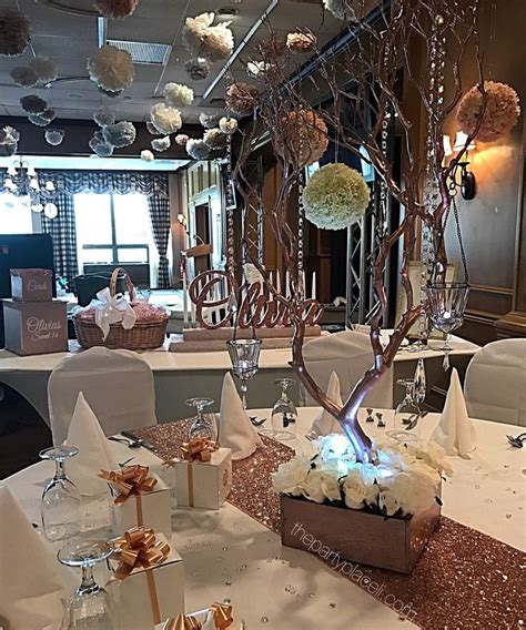 Rose Gold Sweet 16 The Party Place Li The Party Specialists Sweet 16 Centerpieces Sweet