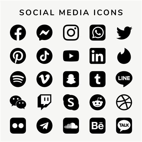 Social media icons vector set | Premium Vector - rawpixel