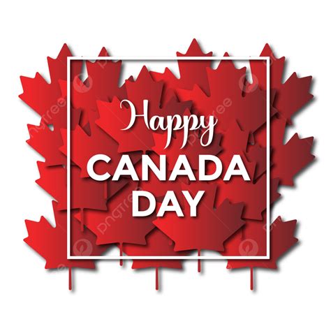 Happy Canada Day Vector PNG Images Happy Canada Day Text With Maple