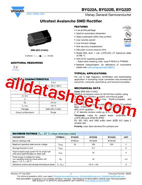 Byg A V Datasheet Pdf Vishay Siliconix