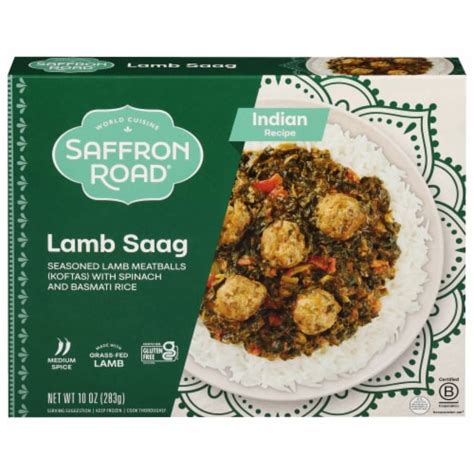 Saffron Road Lamb Saag With Basmati Rice Gluten Free Frozen Meal 10