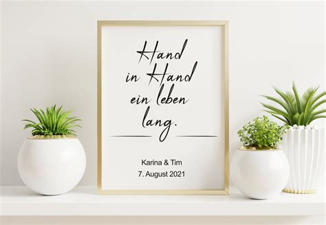 Hand In Hand Ein Leben Lang Last Minute Gift Geschenk Etsy