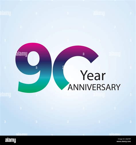 90 Year Anniversary Logo Vector Template Design Illustration Stock Vector Image And Art Alamy