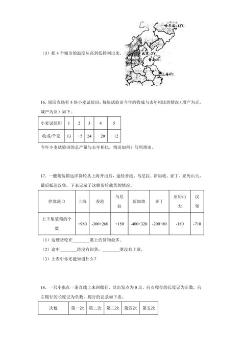 （期末专项复习）解答题 负数 2023学年小学数学六年级下人教版（含解析） 21世纪教育网