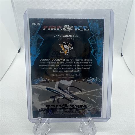 Ud Ice Hockey Jake Guentzel Fire Ice Fi Jg Auto Ebay