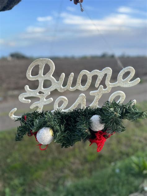 Scritta Buone Feste Con Decoro Natalizio Fuori Porta Decoro Di