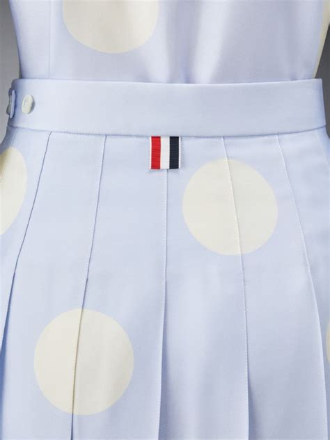 Silk Twill Polka Dot Classic Pleated Skirt Thom Browne