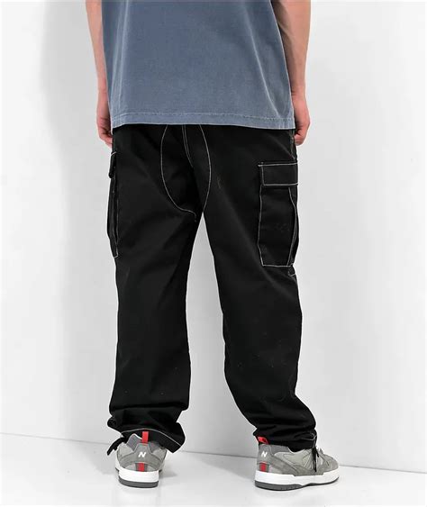 Empyre Loose Fit Embroidered Black Cargo Skate Pants Coquitlam Centre