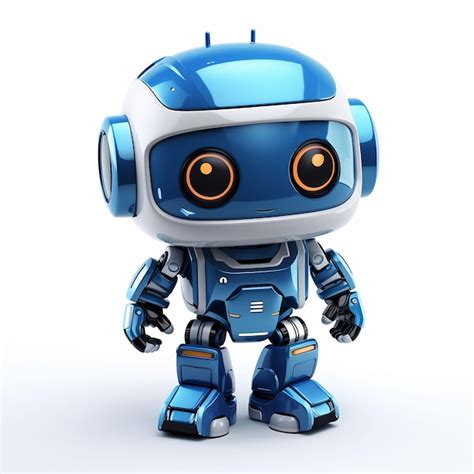 Premium Photo A Blue Robot With Orange Eyes And A Blue Robot On The Back