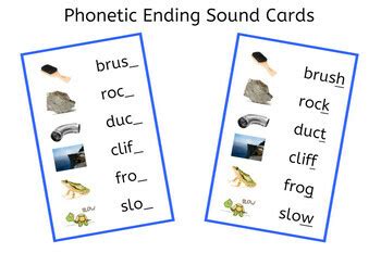 Phonetic Ending Sound Cards Montessori Blue Language Series Tpt