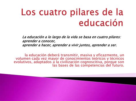 Los Cuatro Pilares De La Educaci N Ppt