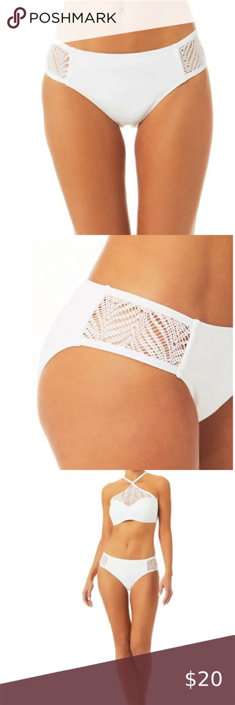 New Time And Tru White Crochet Bikini Swim Bottoms In White