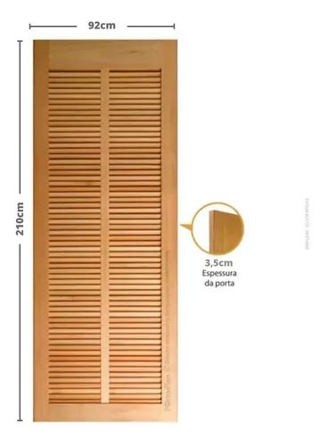 Folha De Porta Maciça Veneziana Em Madeira Tauari 210x92cm Mebuscar