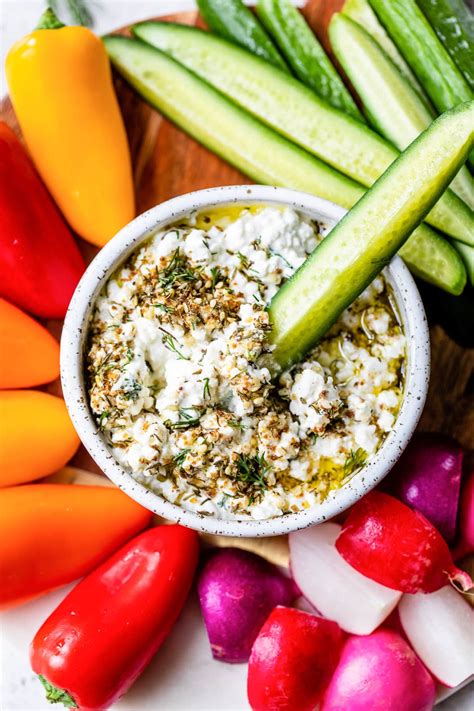 High Protein Cottage Cheese Veggie Dip With Zaatar Skinnytaste