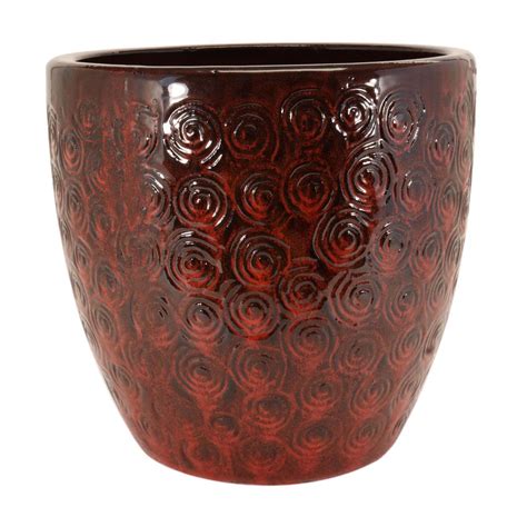 Willory Ceramic Glazed Pot X Large Tropical Red Mitre