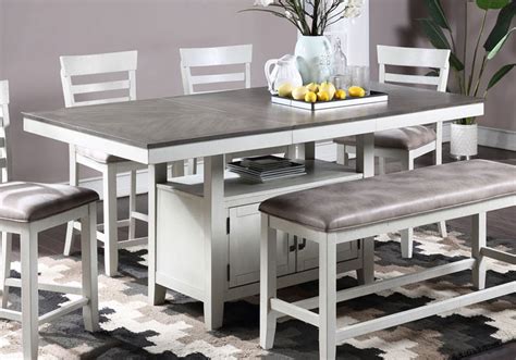 Richland White Counter Height Table - Lexington Overstock Warehouse