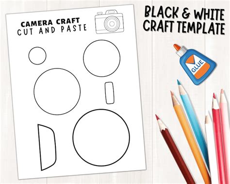 Printable Camera Craft For Kids Camera Cut And Paste Craft Template Build