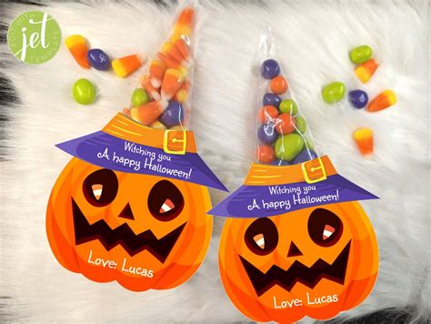 Halloween Candy Labels, Halloween Printable Witch Hat Favor Bags ...