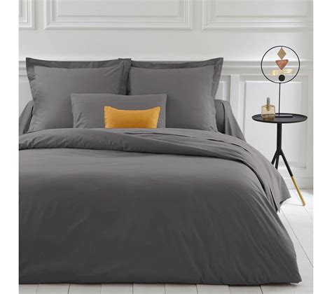 Housse De Couette Coton Unie Percale Gris X Housse De